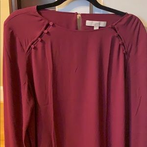 Loft Large Blouse. Wine color. EUC